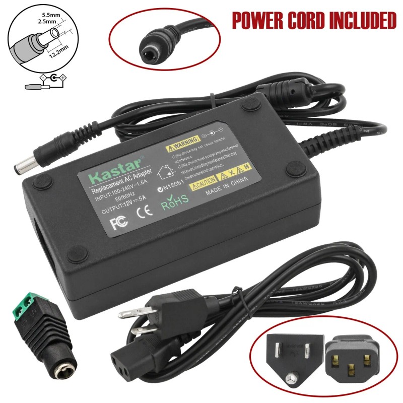 Kastar 12V 5A Power Supply AC /DC Adapter for 5050
