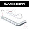 Trailer Hitch Pin & Clip, 5/8-Inch Diameter, Fits 2-Inch Receiver