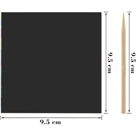 Kesote 100 Hojas Papel de Rascar + 2 Plumas de Bambú Tablero de Dibujo de Rascar de Arco Iris Papel de Scratch Hojas Desmontables para Notas Dibujos, Juegos