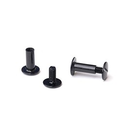 TRUBIND Chicago Screw and Post Sets - 5/8 inch Post Length - 3/16 inch Post Diameter - Black Aluminum Hardware Fasteners - 100 Screws with 100 Posts for Binding, Albums, Scrapbooks - (100 Sets/Bx)