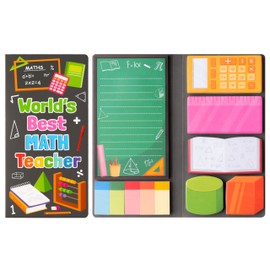 B1ykin Sticky Notes Set, Cartoon Theme Cute Self-Stick Notes Pad Teacher Appreciation Gifts， Self-Adhesive Writing Memo Pages Sticky to Do Notepad Thank You Gift for School Classroom (Math Teacher)