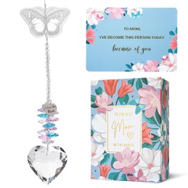 ARUN Gifts for Moms Birthday Gift Moms for mom Birthday Mothers Day from Daughter Son, Love Reminder Gifts Thanksgiving Christmas Butterfly suncatcher with Heart Crystal Mother's Things