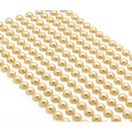 400 Self Adhesive Pearls 6mm Small Round Pearl Stick On Adhesive Beads Embellishment (Gold)