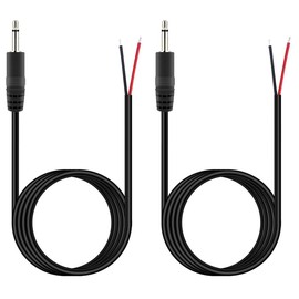 Greluma 2 Stk 1,5 m 3,5mm Stecker auf blanken Draht mit offenem Ende, TS 2-poliges Mono-1/8-Zoll-Stecker-Buchsen-Anschlusskabel für Kopfhörer Headset Ohrhörer