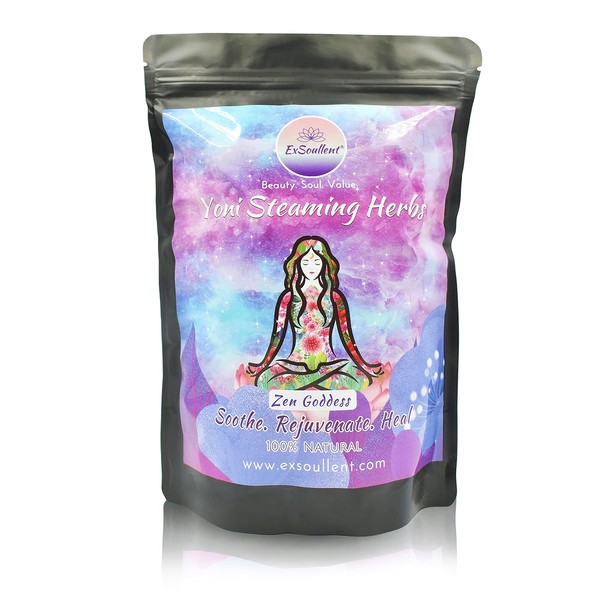 ExSoullent V Steam Herbs - 100% Natural Vaginal Steam, 10 Yoni Herbs Zen Goddess Blend with Filter Bags | Soothe. Rejuvenate. Heal (4-8 Steams)