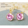 YONVUN Austrian Crystal Square Drop Dangle Leverback Earrings | Plated