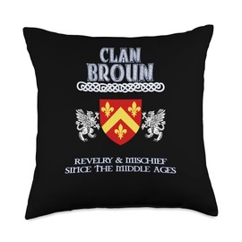 Clan Broun Scottish Broun surname Throw Pillow