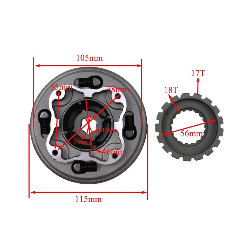 Fuerduo Lifan Complete Manual Clutch Assembly for 110cc 120cc 125cc