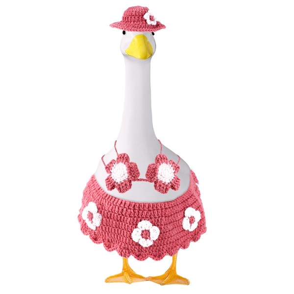 Lyreh 23in Hand-Crocheted Porch Goose Bikini Outfit Include Tie-Back Hat