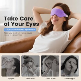 Heated Eye Mask for Dry Eyes, Steam Warm Compress for Dry Eyes, Work with Relieve, Blepharitis & Stye Treatment (Purple)