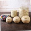 STOBAZA 1pc Bamboo Woven Tea Basket Mini Round Container for