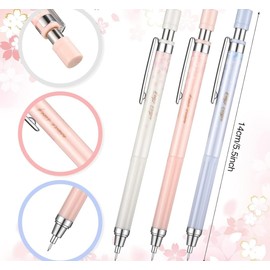 Sakura Mechanical Pencil, Sakura, Premium Mechanical Pencil, 0.02 inch (0.5 mm), 3 Piece Pencil Lead, Easy to Write, Junior High School Students, HB Pencil Leads Included, For Drafting, Drawing,