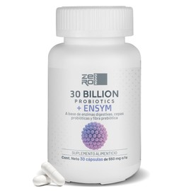 Probiótico 30 Billones + Enzimas digestivas - Fórmula Avanzada con Prebióticos - Suplemento Alimenticio