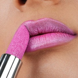 Anglicolor Metallic Glitter Lipstick,Pink Lipstick Highly Pigmented,Glitter Lipstick Moisturising,Velvety Smooth Application,Creamy Sculpted Design(#15 VELOCITY)