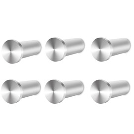 Feligio Coat Hooks Stainless Steel, Pack of 6 Clothes Hooks with 30 kg, Towel Hooks for Drilling for Kitchen, Bathroom and Study ‎Silver