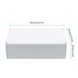 FUNSUEI 2 x Junction Boxes, 200 x 120 x 56 mm Junction Box, Waterproof IP65, Electrical Junction Box, Outdoor, Connection Box, Plastic ABS, Distribution Box, Surface-Mounted, White, for Electrical