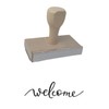 Infusion Welcome Rubber Stamp, 1 X 3'' Wood Stamp