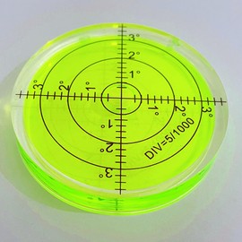 WOYISEPG Circular Bubble Spirit Levels 66x10mm Degree Marked Surface Round Spirit Level Measuring Instruments Layout Tools (66mm, Non-Sticky)