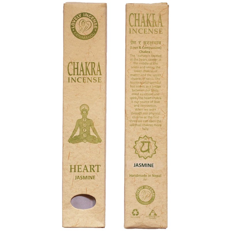 Chakra Incense Sticks, Set of 7 x 15 Pieces, Handmade