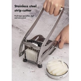 French Fry Cutter Potato Slicer, Stainless Steel French Fries Slicer Potato Chipper Chip Cutter Chopper Maker Vegetable and Potato Slicer for Potatoes Carrots Cucumbers