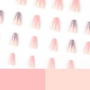 JUSTUSNX Square False Nails Pink Gradient False Nails Sequins Press