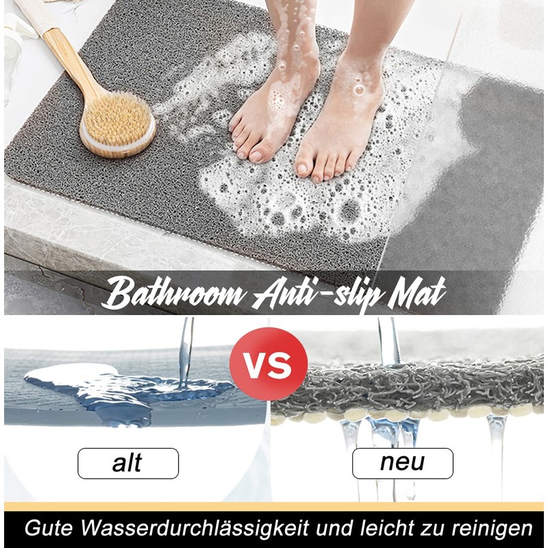 ROIMOE Shower Mat, Non-Slip Triangular, PVC Loofah Massage Shower Mats