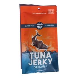 Rublev Fish Jerky - Wild-Caught Tuna, Original Flavor, Dried Fish Strips, Omega-3 Rich, High-Protein Snack, Keto Friendly, Gluten-Free, Low-Carb, Made in USA, 2oz