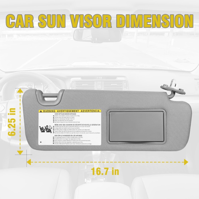 QUAYUB Driver Left & Passenger Right Side Sun Visor Replacement
