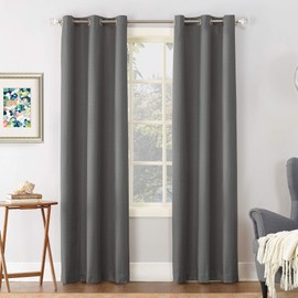 Sun Zero Cooper Thermal Insulated Room Darkening Grommet Curtain Panel, 40 in x 63, Charcoal