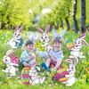 Easter Yards Signs Outdoor Bunny Lawn Signs with Stakes Bunny
