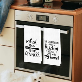 ETYZE Funny Kitchen Towels Set of 4, Dish Towels for Kitchen with Sayings, Reusable Hand Towels Bar Hand Dishcloths Kitchen Cute Towels Set Decor for Kitchen Home Supplies, 24x16 Inch