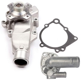 CCIYU Thermostat housing+Water Pump Compatible 1999-2004 for Jeep Grand Cherokee 4.0L,2000-2006 for Jeep TJ 4.0L,2000-2006 for Jeep Wrangler 4.0L replaces AW7164