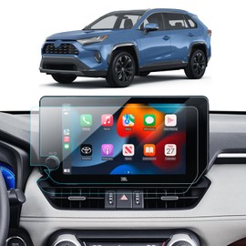 LANTU Tempered Glass Screen Protector for Toyota RAV4 2023 2024 2025 Accessories Navigation Anti-Glare, Bubble-Free Installation, HD Clarity, Touchscreen Cover 10.5''