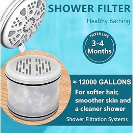Muvzeznli replaces fixed shower filters and is compatible with MakeFit filtered shower heads - H5H117 (4Pack)