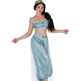 Cosplay.fm Women's Deluxe Arabian Princess Costume Outfit Top Pants (XL)