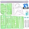 Glarks 16 Pieces Measuring Templates Building Formwork Stencils Geometric Drawing