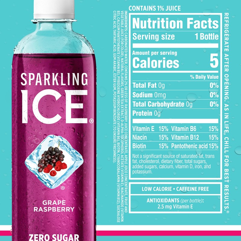 Sparkling Ice Blue Variety Pack, Zero Sugar Sparkling Water, with