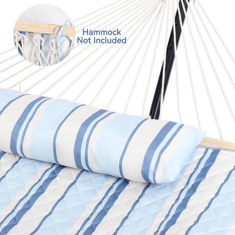 Double Hammock Pad and Pillow Set,78" x 55"Polyester Quilted Hammock