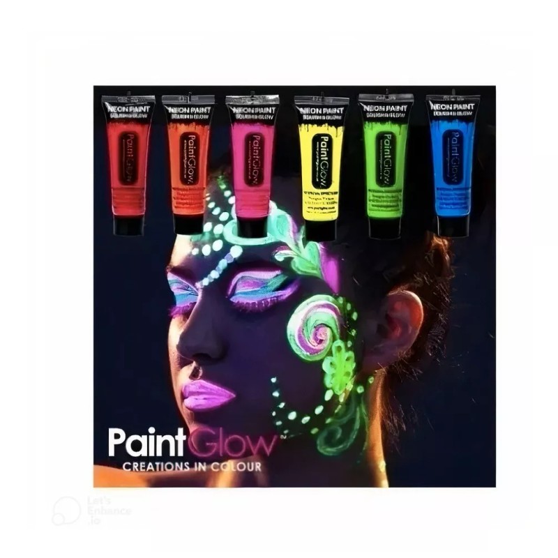 Tienda Oki 120 Pintura Neón Cuerpo Body Paint Brillo Luz
