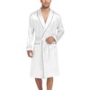 SWOMOG Men's Silk Satin Bathrobe with Shorts Set Pocket Front