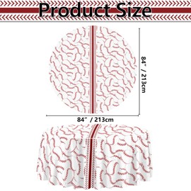 PTECDROTS 9Pcs Baseball Tablecloths, Disposable Baseball Party Decorations Table Covers, Round 84Inch Baseball Pattern Table Cloth for Boys Baseball Sports Event Birthday Party Supplies