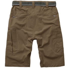 Jessie Kidden Mens Cargo Shorts Casual Expandable Waist Lightweight Waterproof Quick Dry Fishing Hiking Shorts (6337 Brown 36)