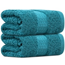 Towelogy Premium Face Cloths 100% Combed Cotton Fade Resistant 33x33cm - Super Soft Face Cleansing Towels Flannels Hotel Quality (2, Turquoise)