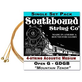 "Mountain Tenor" GDGB String Set for 23" Scale 4-string Acoustic Cigar Box Guitars
