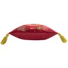 Wylder Nature Magic Mushrooms Embroidered Cushion Cover, Ruby Red