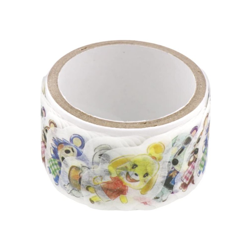 Sunstar Bungu Atsume Animal Crossing Seal Masking Roll Sticker Pink