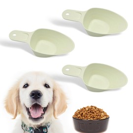 BueRallan 3PCS Dog Food Scoop 1 Cup, Plastic Pet Food Scoop with Measuring Lines 1/2 Cup 1/4 Cup for Dogs Cats Birds and Rabbits