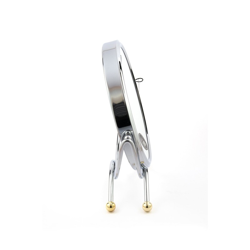 Danielle Kosmetik-Standspiegel 20 cm 10-fache Vergrößerung Chrom/Gold