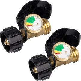 Gaspro 2 Propane Tank Gauge Brass Adapter Gas Pressure Level Meter Indicator for BBQ RV