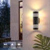Sytmhoe Cylinder Outdoor Wall Lights 2Packs, Black Modern Up Down
